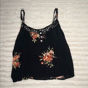 Charlotte Russe Black Floral Camisole